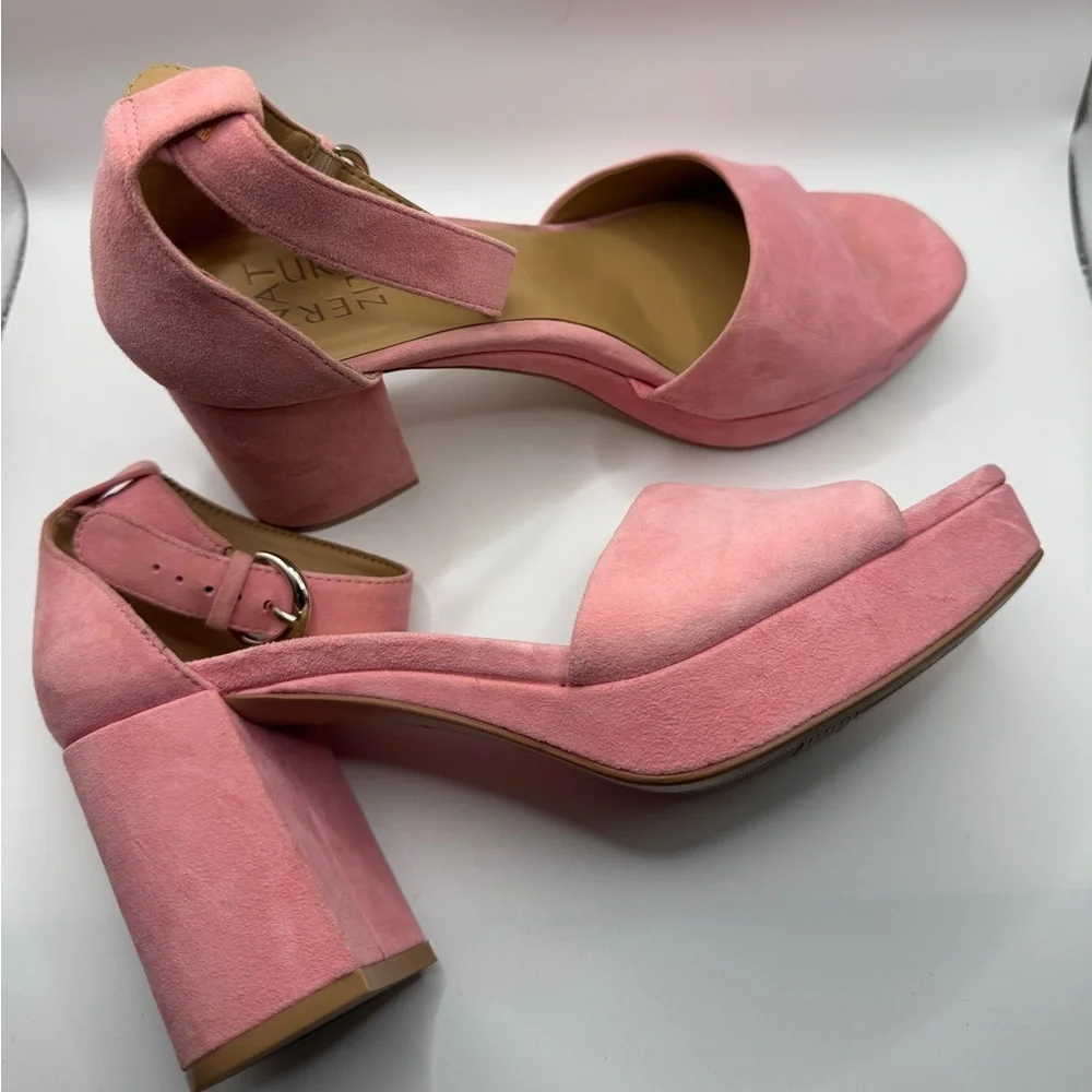 Naturalizer Pearlyn pink leather suede Barbiecore blockheel chunky 90’s platform
